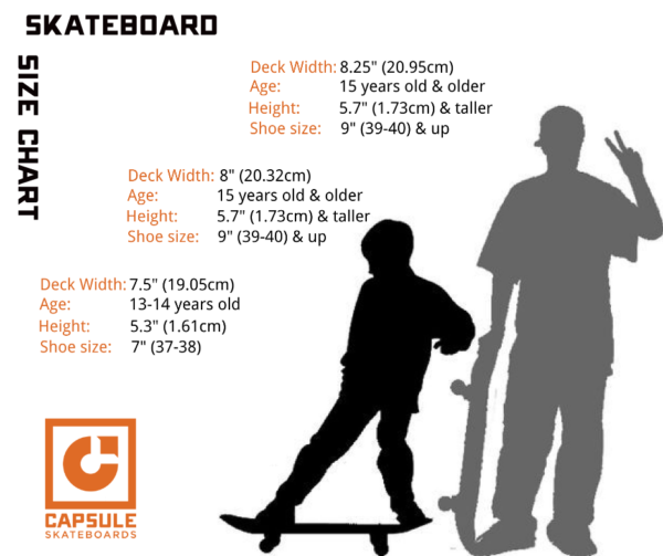 Capsule Skateboards | Size guide for what deck to choose