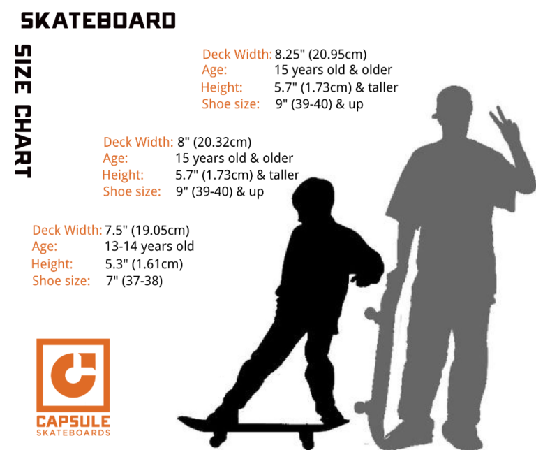 Capsule Skateboards Size guide for what deck to choose